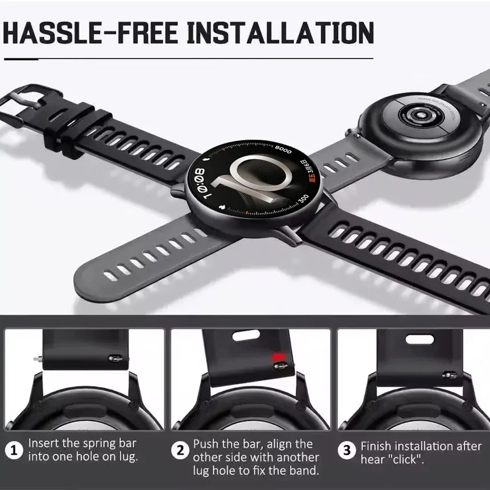 Pasek silikonowy 20mm 22mm do  – Smartwatch X2 recenzja i cena